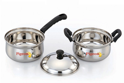 Pigeon Cookware Kadhai 18 cm diameter with Lid 6 L capacity(Stainless Steel, Induction Bottom) Pigeon Cookware Kadhai 18 cm diameter with Lid 6 L capacity(Stainless Steel, Induction Bottom)