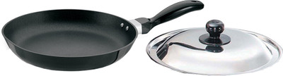 

Hawkins Futura Frying Pan with Lid Fry Pan 26 cm diameter with Lid(Aluminium, Non-stick, Induction Bottom), Black