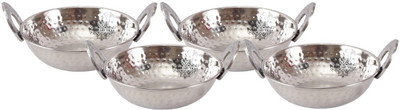

IndianArtVilla Steel Kadai with Embossed Handle Kadhai 11 cm(Stainless Steel)