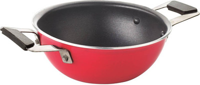 

Fumes Anna Kadhai 15 cm(Aluminium, Non-stick), Black;red