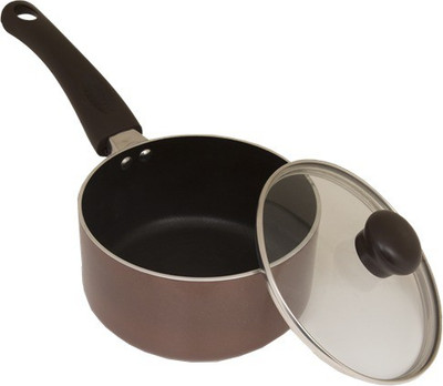 

Uniqraft Brown Sauce Sauce Pan 18 cm diameter with Lid(Aluminium, Non-stick, Induction Bottom)