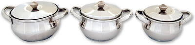 

Uniqraft Step Handi 1 L with Lid(Stainless Steel, Non-stick, Induction Bottom), Silver