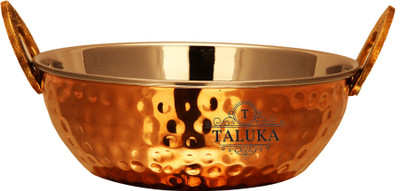 

Taluka (6" x 2.3" Inches) Hammered Copper Kadhai Steel Inside Capacity :- 500 ML Kadhai 15 cm(Copper, Stainless Steel), Brown;steel