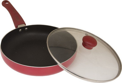 

Uniqraft Red Fry Fry Pan 24 cm diameter with Lid(Aluminium, Non-stick, Induction Bottom)