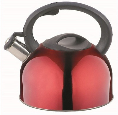 

Crystal Czarin Satinless Steel Red Whistling Kettle Pot 2.5 L(Stainless Steel, Induction Bottom)