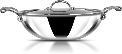 

Stahl Artisan Kadhai 26 cm with Lid(Stainless Steel, Induction Bottom)