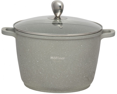 

Hoffner Pot 1 L with Lid(Aluminium, Non-stick, Induction Bottom), Grey