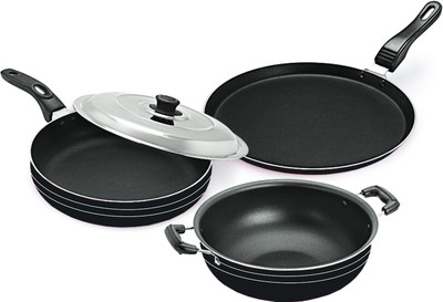 Hina Tawa 27 cm diameter(Aluminium, Non-stick), Black