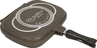 

Home Creations Granite Cotting Double side Grill Pan 32 cm diameter(Aluminium, Non-stick, Induction Bottom), Brown