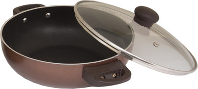 

Uniqraft Brown Kadhai 26 cm with Lid(Aluminium, Non-stick, Induction Bottom)