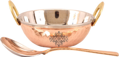 

IndianArtVilla Kadai with Spoon Kadhai 17 cm(Steel, Copper), Brown;steel