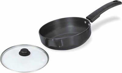 

OK Hard Anodised Medium Fry Pan 21 cm diameter with Lid(Hard Anodised, Non-stick), Grey