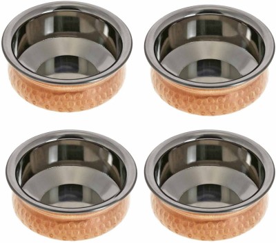 Prisha India Craft Copper Hyderabadi Bowl Handi 0.3 L(Stainless Steel)