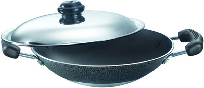 Prestige Omega Select Plus Deep Appachatty with SS Lid Kadhai 200 mm diameter with Lid 1 L capacity(Aluminium, Non-stick)