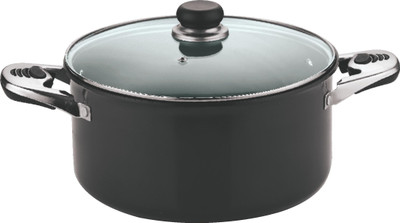 

Vinod 30 cm Sauce Pot with Lid Pot 1 L with Lid(Hard Anodised, Non-stick), Black