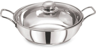 PRISTINE Sandwich Base Kadhai 22 cm diameter with Lid 2 L capacity(Stainless Steel, Induction Bottom) PRISTINE Sandwich Base Kadhai 22 cm diameter with Lid 2 L capacity(Stainless Steel, Induction Bottom)