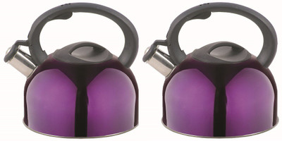 

Crystal Czarin Stainless Steel Whistling Kettle, Set of 2 Pot 2.5 L(Stainless Steel, Induction Bottom), Purple