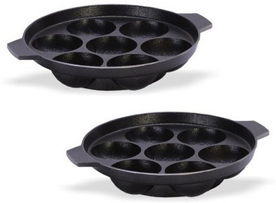 

Brilliant 2pc Non-Stick Grey Appam Patra Hammertone Paniyarakkal Set(Aluminium, Non-stick)