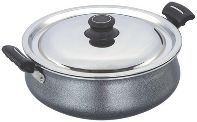 

Coconut Pot 2.5 L with Lid(Aluminium, Non-stick, Induction Bottom), Black;grey