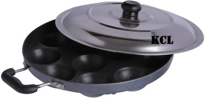 

KCL 12 Cavities Pannyarkal Paniarakkal Pan 23 cm diameter(Aluminium, Non-stick), Black