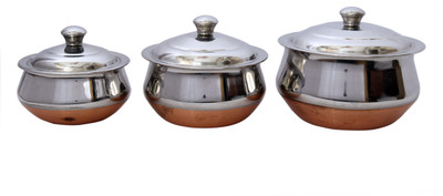 

Ekonomica Premium Copper Bottom Baby Pot 1 L with Lid(Stainless Steel, Copper)