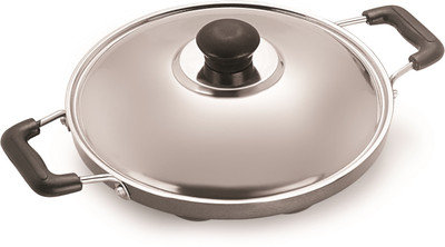 

Marlon Big Appam Maker Kadhai 23 cm with Lid(Aluminium, Non-stick), Black