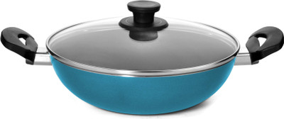 

Pigeon Kadhai 20 cm with Lid(Aluminium, Non-stick), Blue