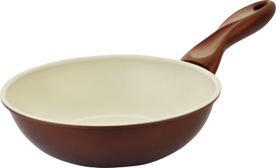 

Mondo Ceramic Coated Stir Stir Fry Pan 28 cm diameter(Ceramic, Non-stick), Brown