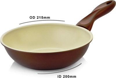 

Mondo Ceramic Coated Stir Fry Pan 20 cm diameter(Ceramic, Non-stick), Brown