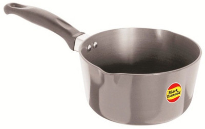 

Black Diamond Hard Anodized with Stainless Steel Lid Stir Fry Pan 16 cm diameter(Hard Anodised, Non-stick), Grey