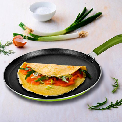 

Uniqraft dosa Tawa 29 cm diameter(Aluminium, Non-stick, Induction Bottom), Green