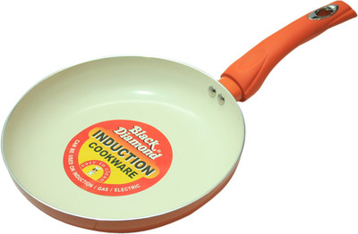 

Black Diamond Ceramic ing Medium Fry Pan 24 cm diameter with Lid(Aluminium, Ceramic, Non-stick, Induction Bottom), Orange