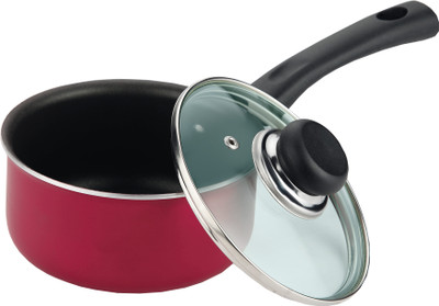 

Vinod Zest Pot 1.6 L with Lid(Aluminium, Non-stick, Induction Bottom), Black;red