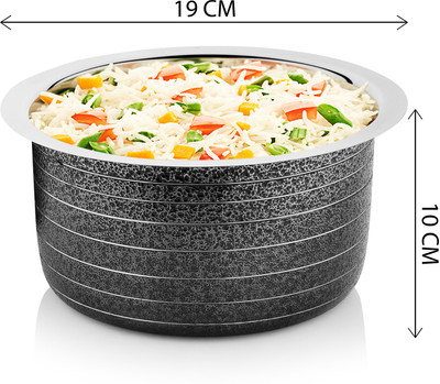 

CookAid Stainless Steel Tope Set Pot 1 L(Stainless Steel, Induction Bottom), Black