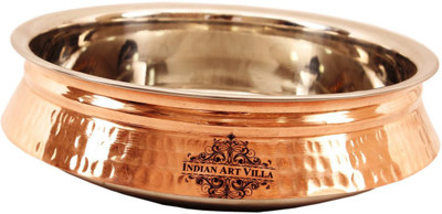 

IndianArtVilla Steel Copper Induction Handi 2 L(Steel, Copper, Induction Bottom), Brown;steel