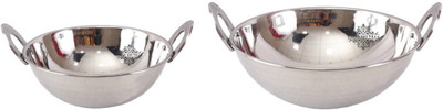 

IndianArtVilla Steel Kadai with Embossed Handle Kadhai 21 cm(Stainless Steel)