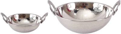 

IndianArtVilla Steel Kadai with Embossed Handle Kadhai 21 cm(Stainless Steel)