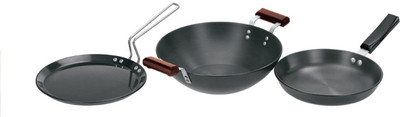 

Hawkins Hard Anodised Cookware Set Tawa 26 cm diameter(Hard Anodised, Non-stick), Black
