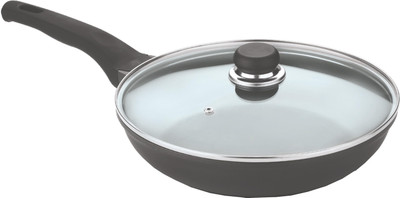 

Vinod 24 cm Fry Pan with Lid Fry Pan 24 cm diameter with Lid(Aluminium, Non-stick), Black