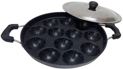 

Bigchef Paniyarakkal with Lid(Aluminium, Non-stick), Black