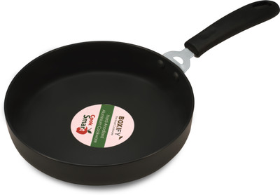 

Boxify Hard Anodized deep fry pan 200 mm Stir Fry Pan 20 cm diameter with Lid(Hard Anodised, Non-stick), Black