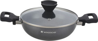 

Wonderchef Ballerina Kadhai 24 cm with Lid(Aluminium, Non-stick, Induction Bottom), Grey