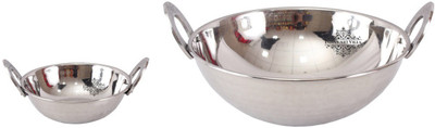 

IndianArtVilla Steel Kadai with Embossed Handle Kadhai 21 cm(Stainless Steel)