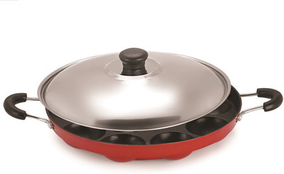 

Bala appam size 12 Paniyarakkal with Lid(Aluminium, Non-stick), Maroon
