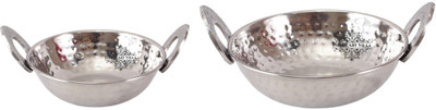 

IndianArtVilla Steel Kadai with Embossed Handle Kadhai 16 cm(Stainless Steel)