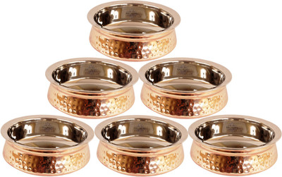 

IndianArtVilla Handi 4.5 L(Copper), Brown;silver