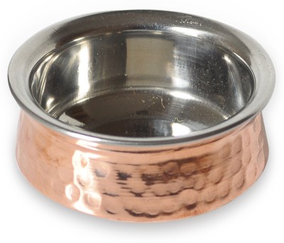 Prisha India Craft Copper Hyderabadi Bowl Handi 1 L(Stainless Steel)