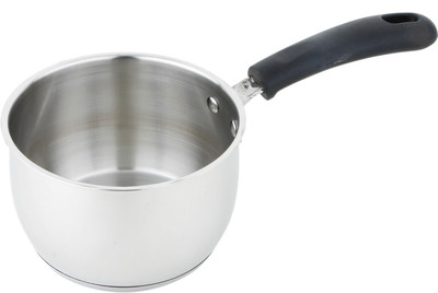 

Homeish Induction Base Sauce Pan Sauce Pan 14 cm diameter(Stainless Steel, Plastic, Non-stick, Induction Bottom), Silver