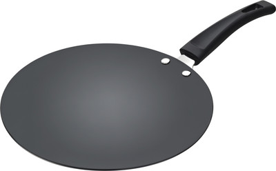 Elite Hard Anodised Concave Tawa 25 cm diameter(Hard Anodised, Non-stick), Black