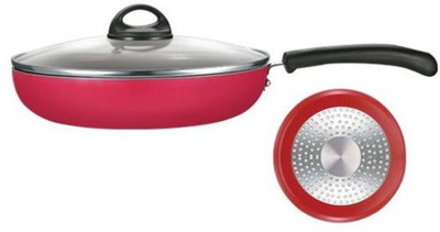 Premier Fry Pan 24 cm diameter(Aluminium, Non-stick, Induction Bottom), Red